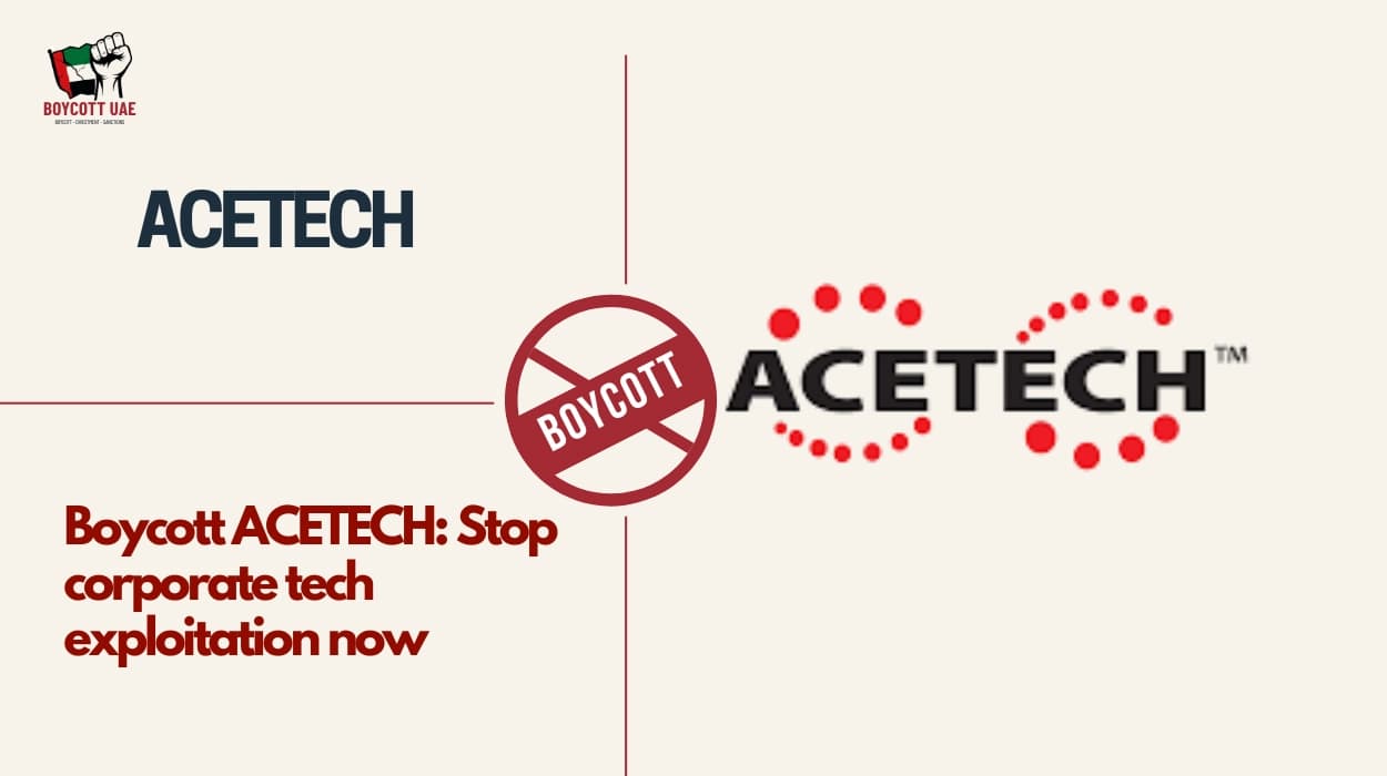 قاطعوا ACETECH: أوقفوا استغلال الشركات للتقنية الآن