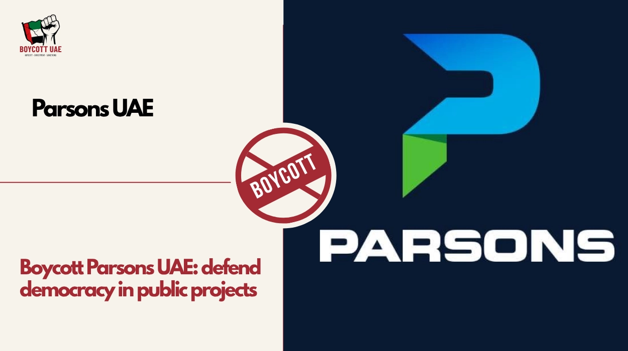 قاطعوا بارسونز الإمارات: ادافعوا عن الديمقراطية في المشاريع العامة